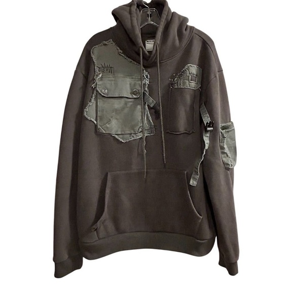 Smoke Rise Men's 4XL Utility Fashion Hoodie Dark Olive Pullover - Picture 1 of 14
